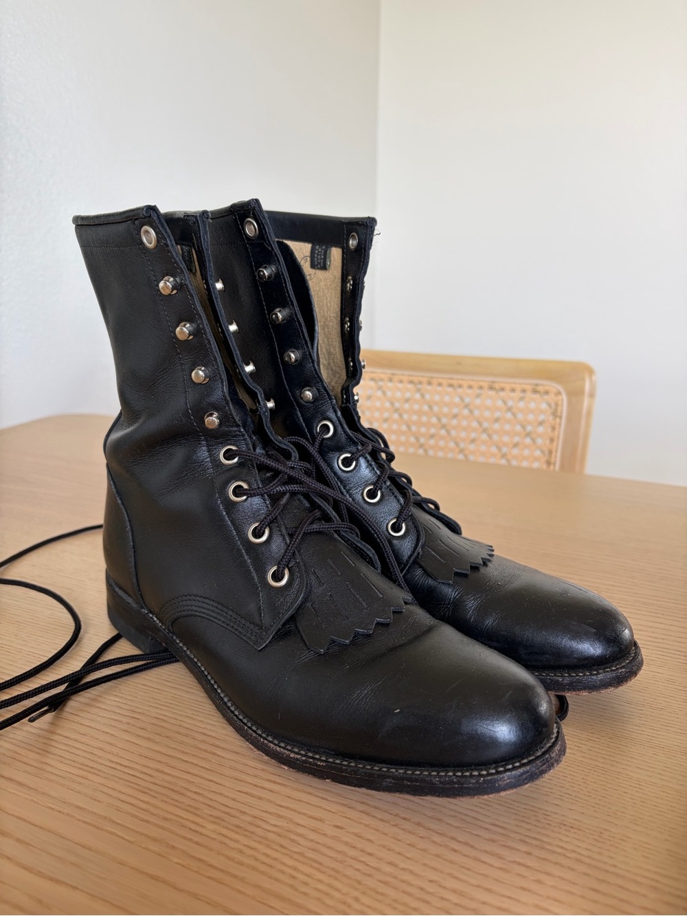 Justin Lace Up Ropers - Kiltie